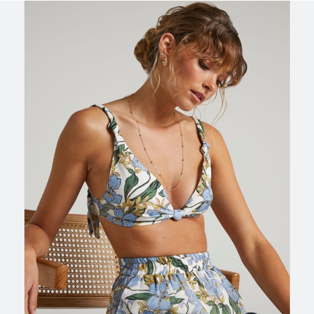 Showpo Floral Linen Bra Top